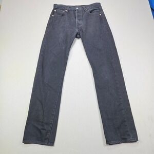 Levi's 501 Original Fit Jeans Straight Leg Button Fly Black Mens 30x32